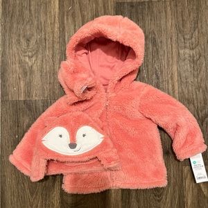 Brand New Carter's Just One You baby fox coat jacket, hat and mitten set
